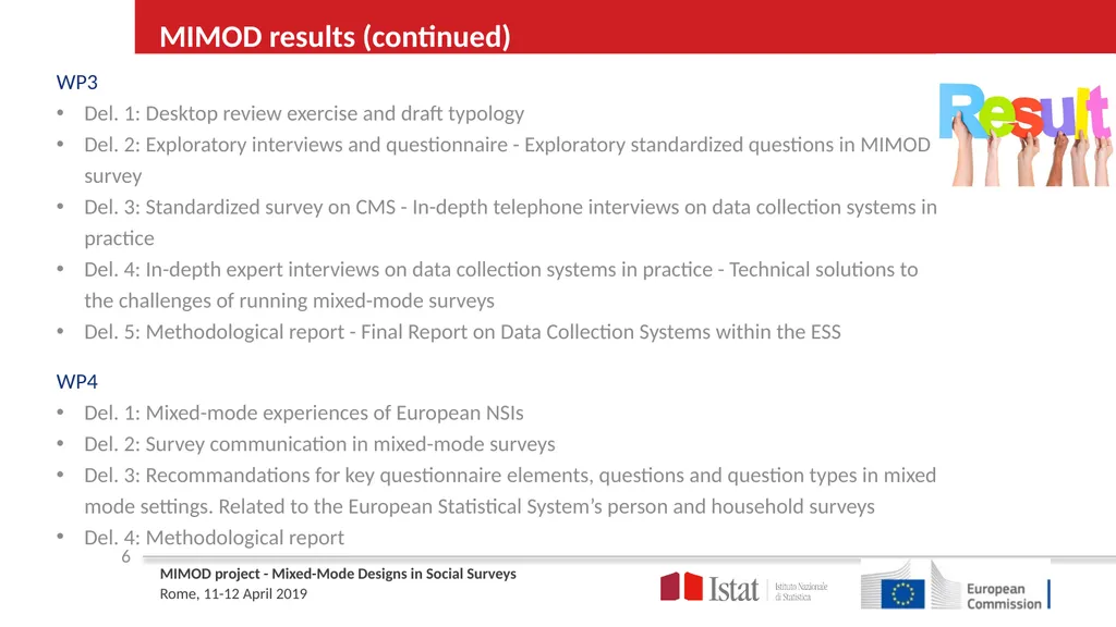 MIMOD – Project overview ROME April 11th | 12th - slide 6 of 25