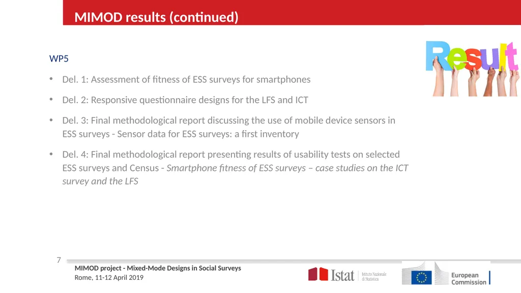 MIMOD – Project overview ROME April 11th | 12th - slide 7 of 25