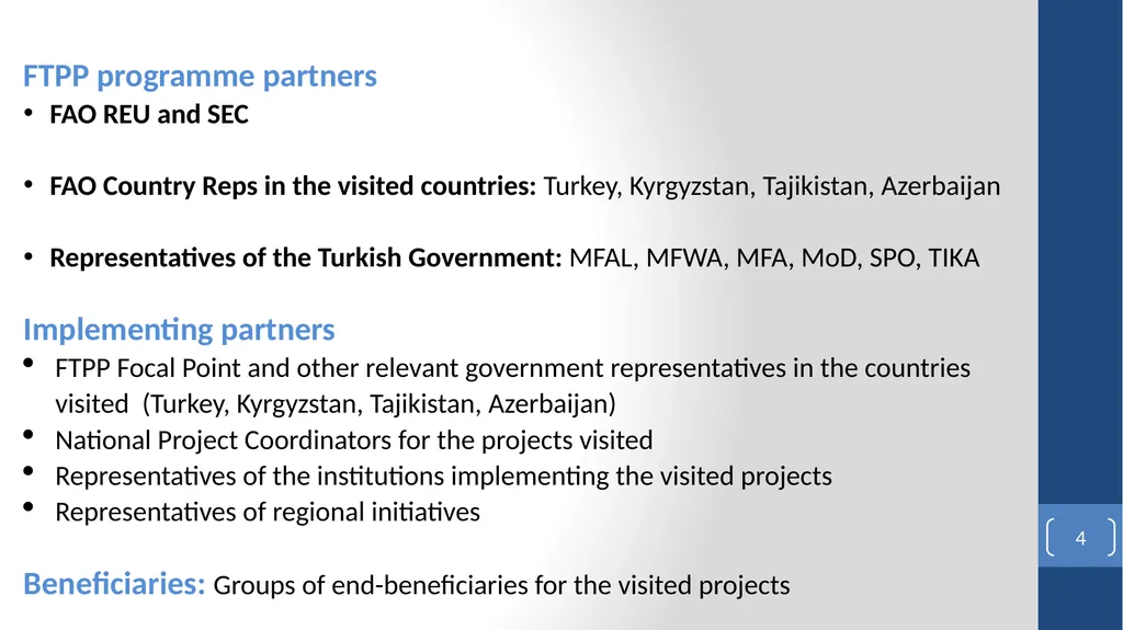 FAO Turkey Partnership Programme (FTPP) FAO Final - slide 4 of 16