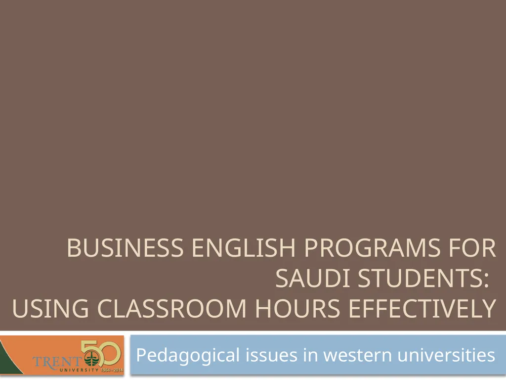 Business English programs for Saudi students: - slide 1 of 44