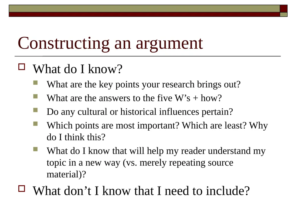 Improving Argumentative Stance Prewriting and - slide 6 of 19