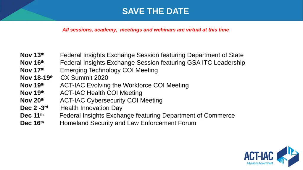 Welcome to the Federal Insights Exchange Virtual - slide 6 of 25