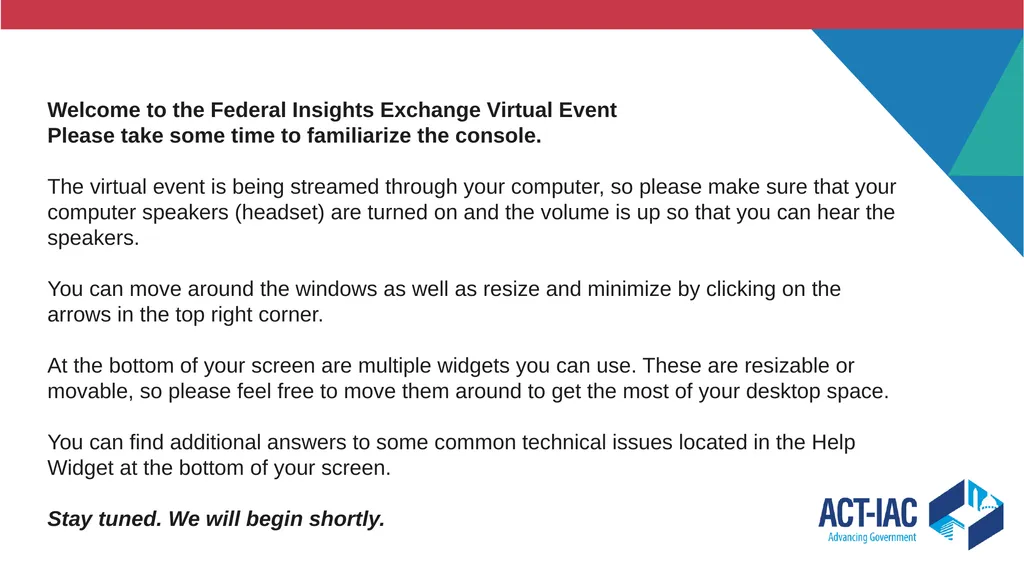 Welcome to the Federal Insights Exchange Virtual - slide 1 of 25