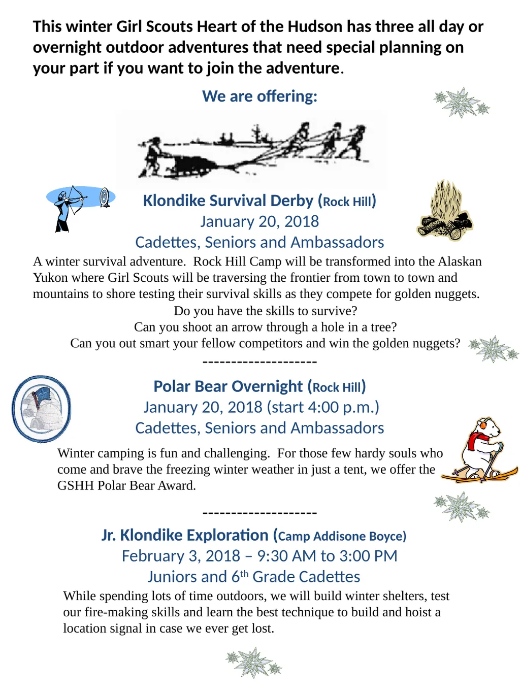 WELCOME GSHH Winter Programs This winter Girl - slide 2 of 25