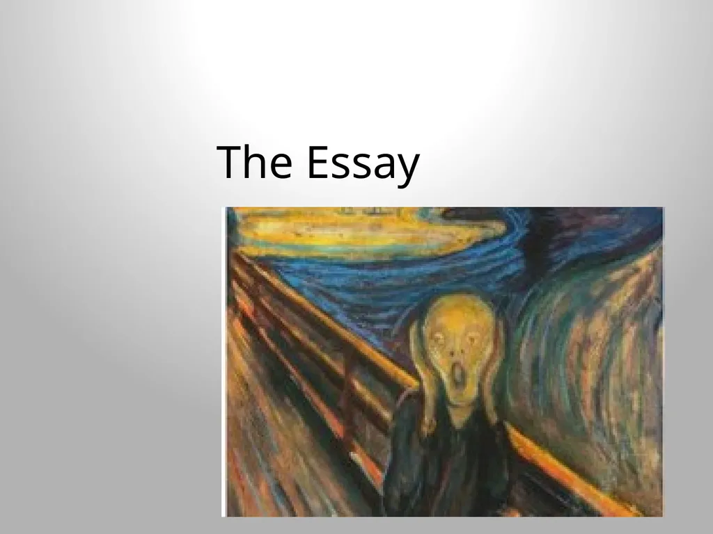 The Essay Requirement: The long, formally assessed - slide 1 of 32