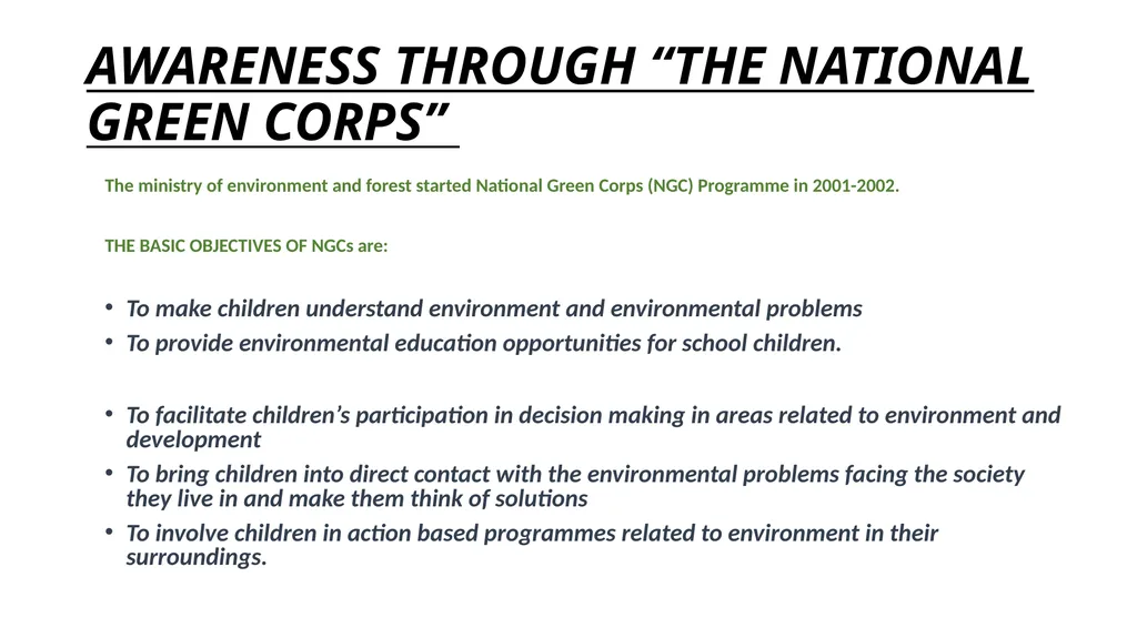 ENVIRONMENT AWARENESS THROUGH NON- FORMAL - slide 5 of 7