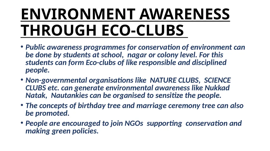 ENVIRONMENT AWARENESS THROUGH NON- FORMAL - slide 4 of 7