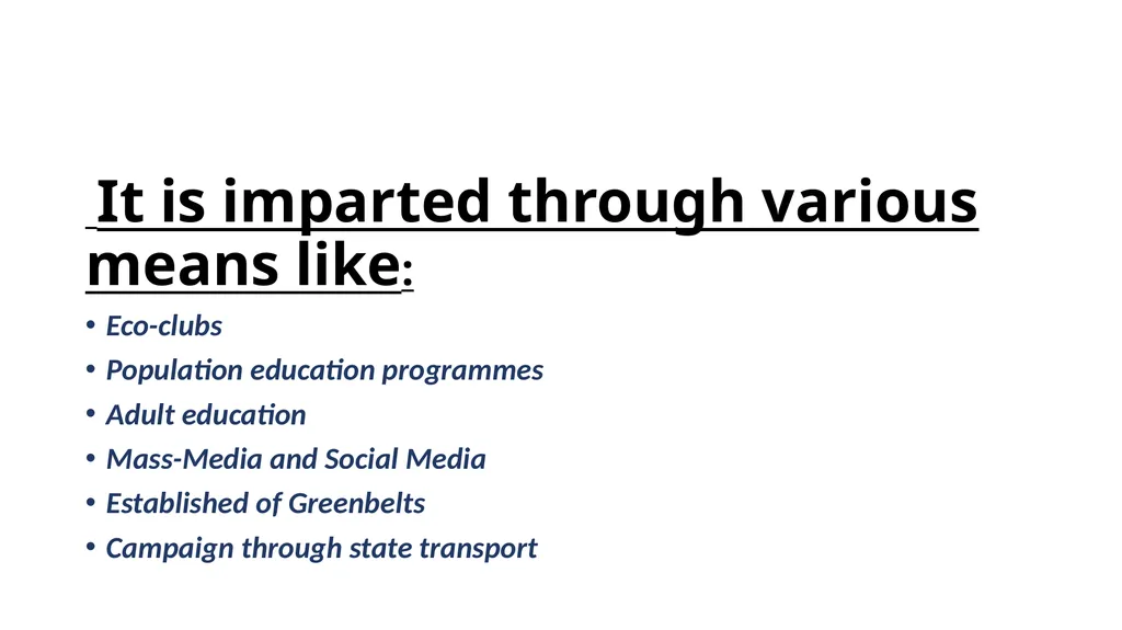 ENVIRONMENT AWARENESS THROUGH NON- FORMAL - slide 3 of 7