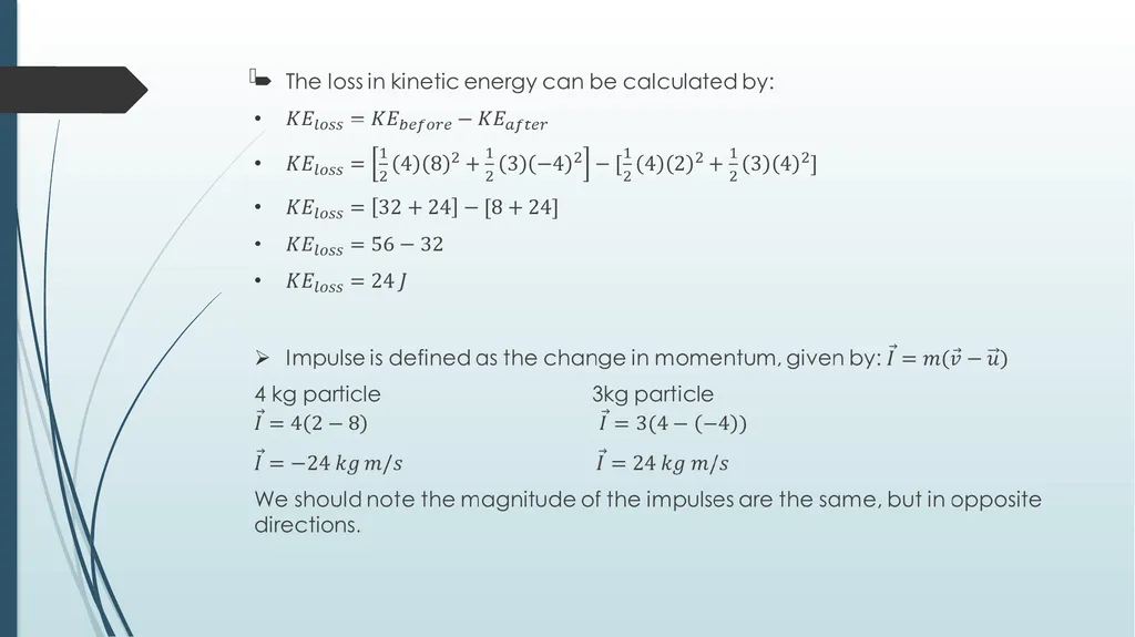 Collisions and Impacts – Core Concepts Worked - slide 3 of 5
