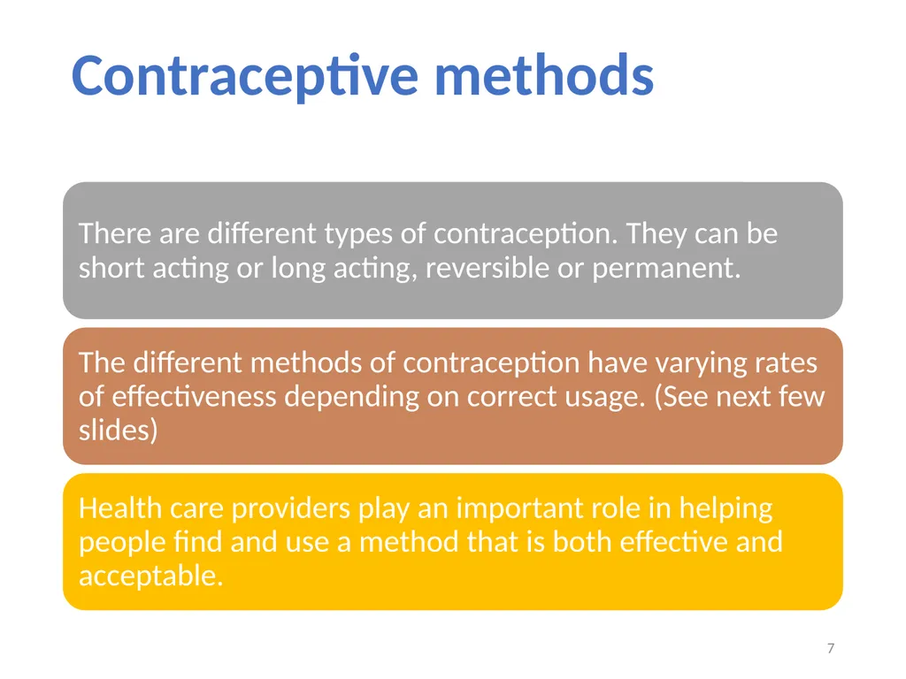 Contraceptive methods: overview Raqibat Idris, - slide 7 of 24