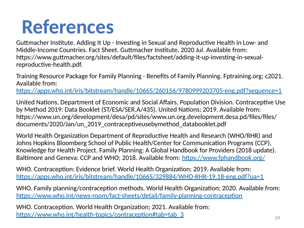 Contraceptive methods: overview Raqibat Idris, - slide 24 of 24