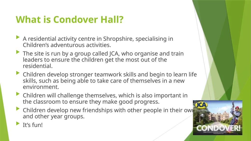Year 4 Condover Hall Residential 2022 What does - slide 3 of 18