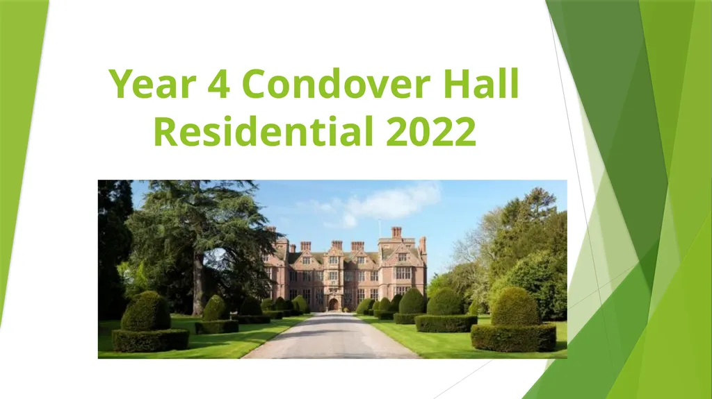 Year 4 Condover Hall Residential 2022 What does - slide 1 of 18