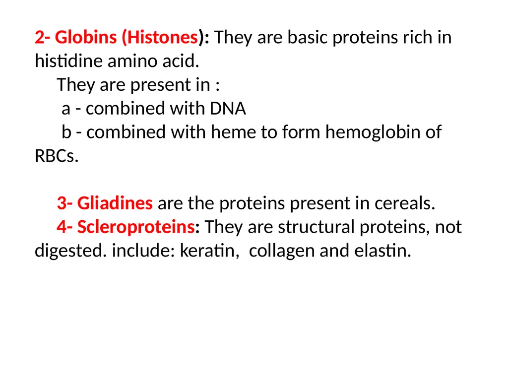 Classification of proteins I- Simple proteins: - slide 4 of 15