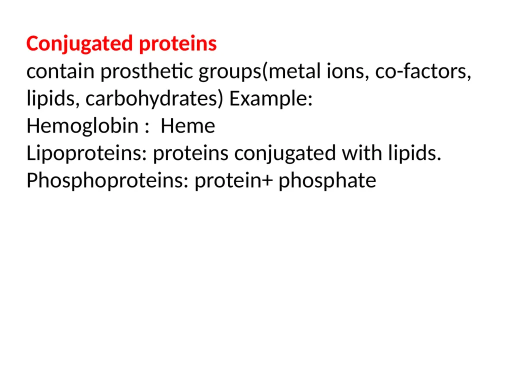 Classification of proteins I- Simple proteins: - slide 9 of 15