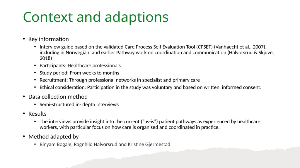 Validated Interview Guide: Healthcare Providers’ - slide 5 of 28