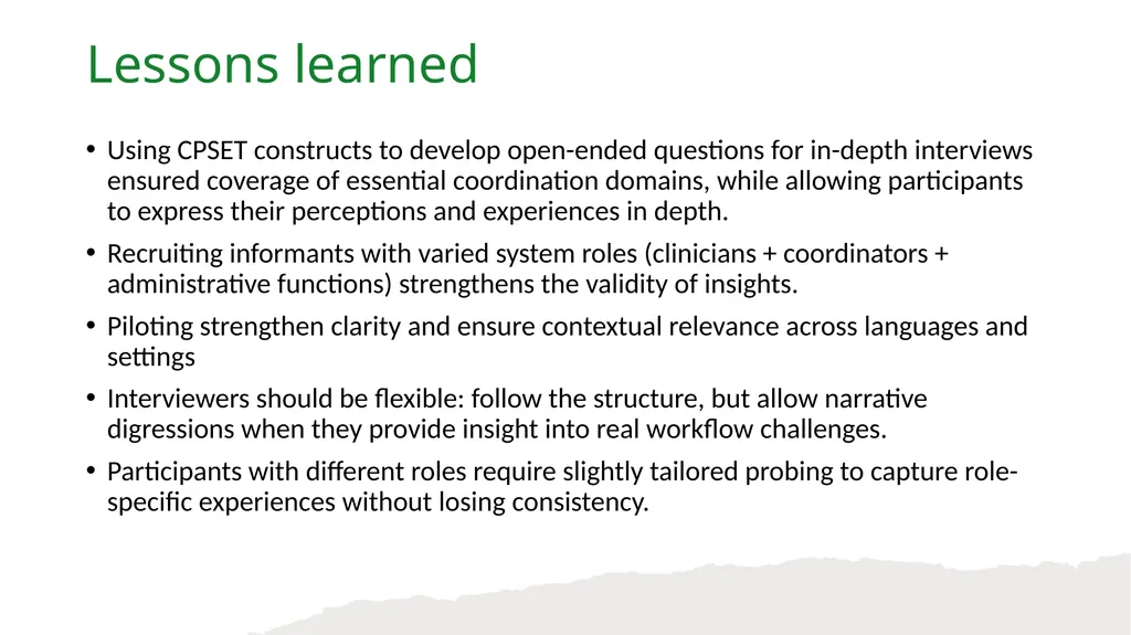 Validated Interview Guide: Healthcare Providers’ - slide 25 of 28
