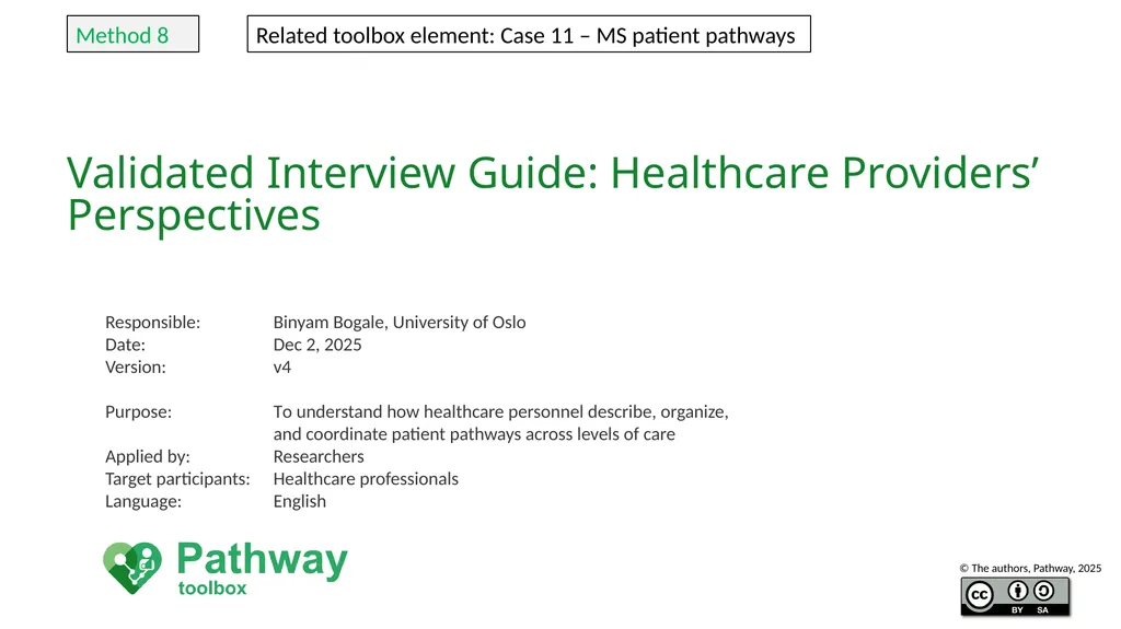 Validated Interview Guide: Healthcare Providers’ - slide 1 of 28