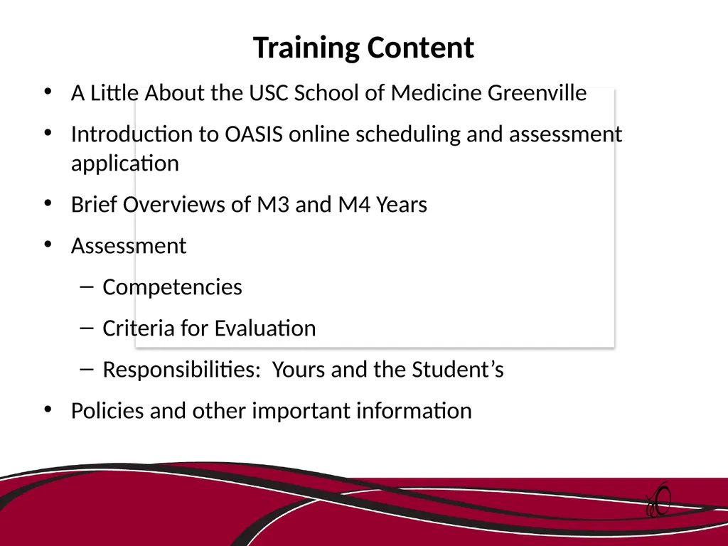 Welcome USCSOMG Clinical Faculty Member Training - slide 2 of 31