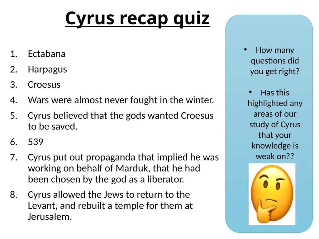 Cyrus the Great 6. The death of Cyrus Lesson - slide 3 of 6