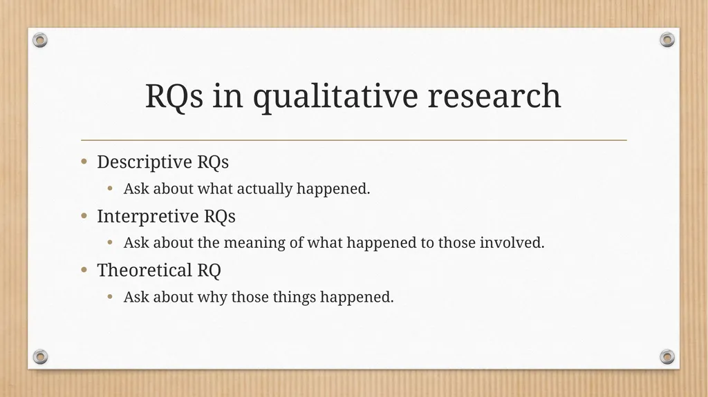 Developing Qualitative Research Questions What - slide 16 of 26