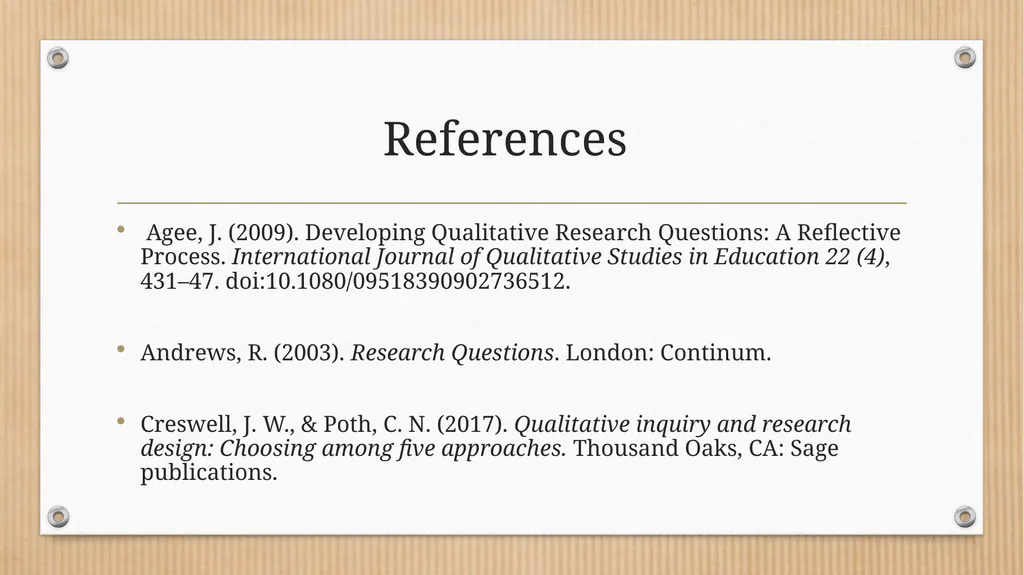 Developing Qualitative Research Questions What - slide 25 of 26