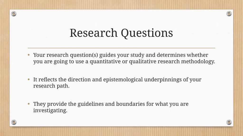 Developing Qualitative Research Questions What - slide 3 of 26