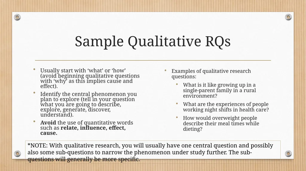 Developing Qualitative Research Questions What - slide 8 of 26