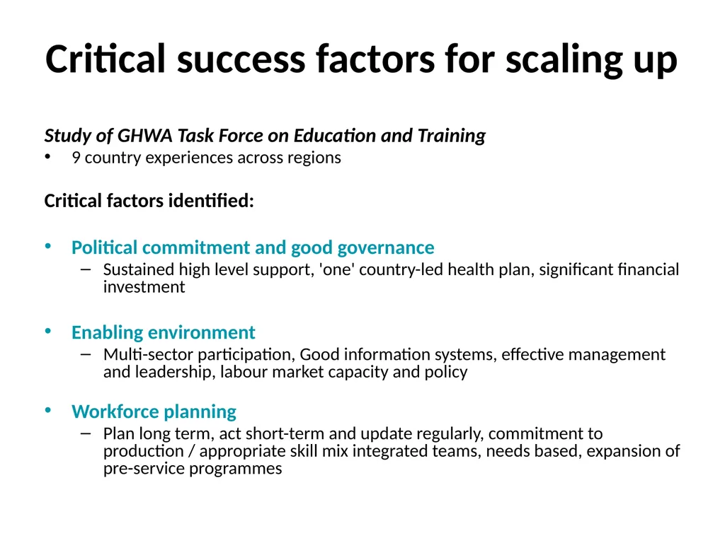 Reforming the Health Work Force to support - slide 14 of 24