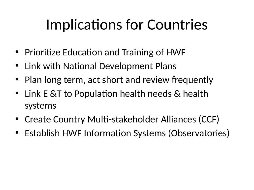 Reforming the Health Work Force to support - slide 24 of 24