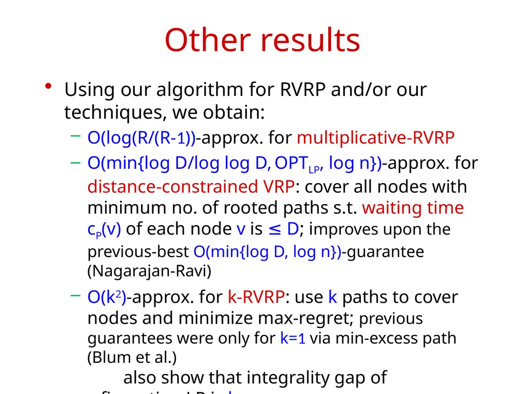 Approximation Algorithms for Regret-Bounded - slide 8 of 23