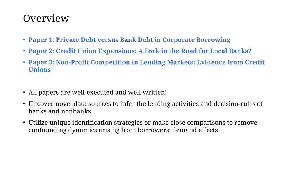 Credit Provision by Banks and Nonbanks Discussant: - slide 5 of 19