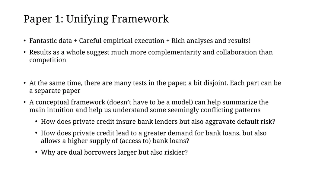 Credit Provision by Banks and Nonbanks Discussant: - slide 8 of 19
