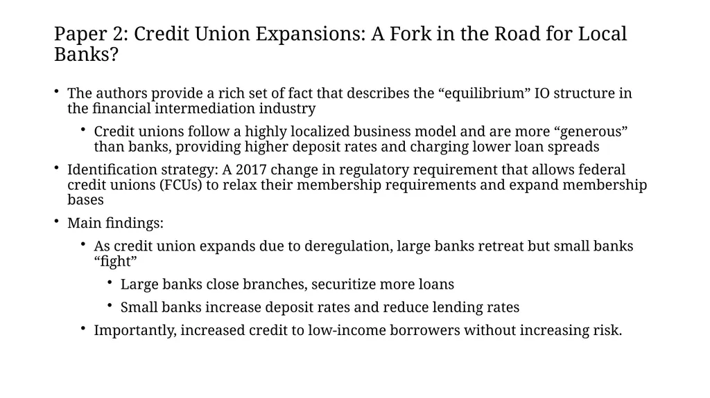 Credit Provision by Banks and Nonbanks Discussant: - slide 11 of 19