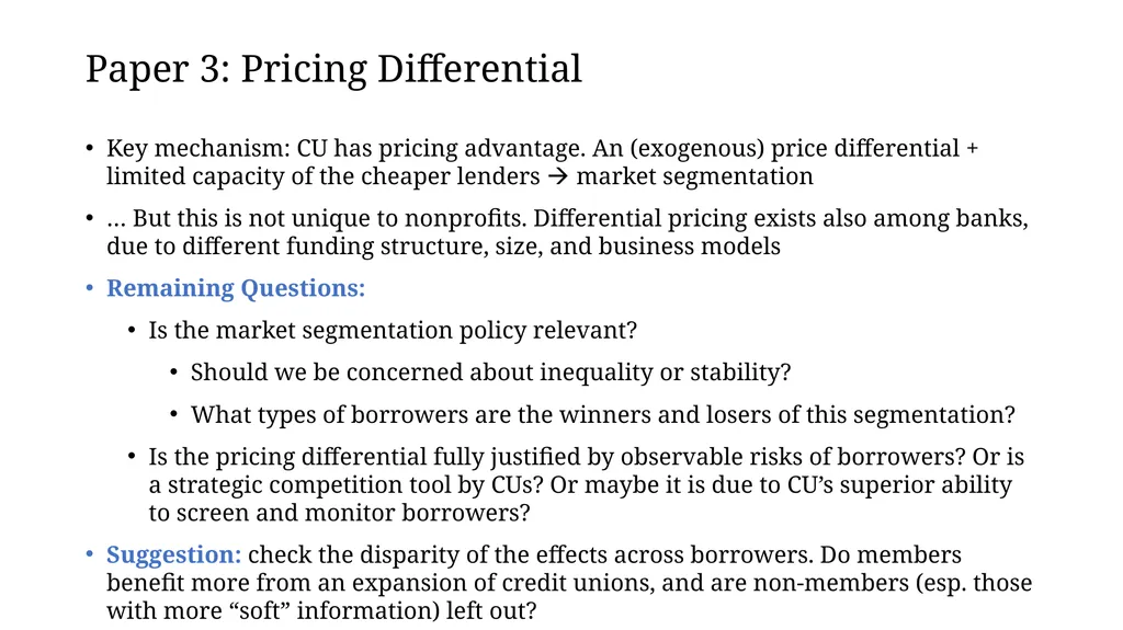 Credit Provision by Banks and Nonbanks Discussant: - slide 18 of 19