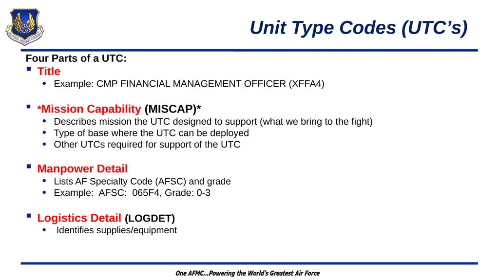 Wartime Planning and Contingency Operations (FM - slide 7 of 27