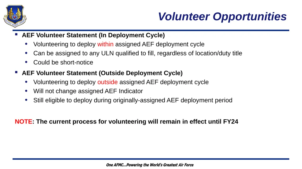 Wartime Planning and Contingency Operations (FM - slide 22 of 27