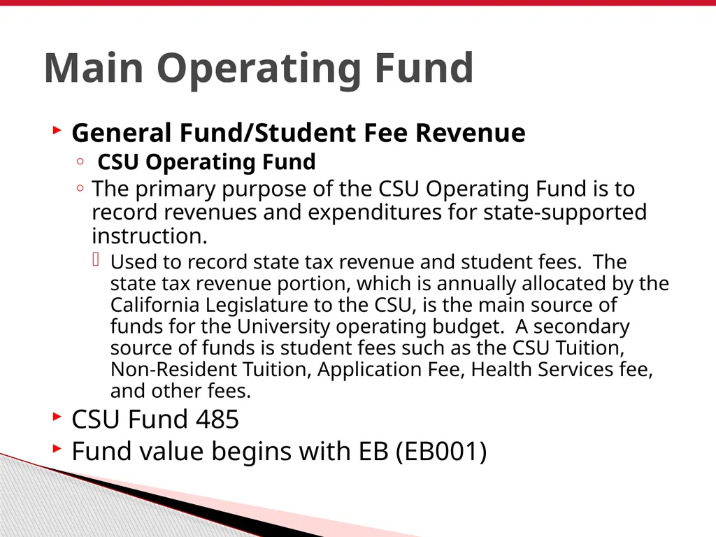 Finance Overview CSU East Bay June 2011 - slide 23 of 47