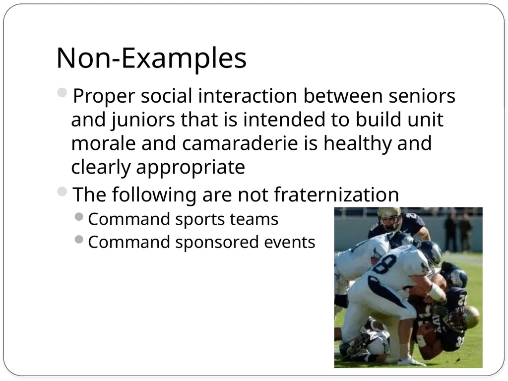 Fraternization Learning Topics Know its definition - slide 8 of 15
