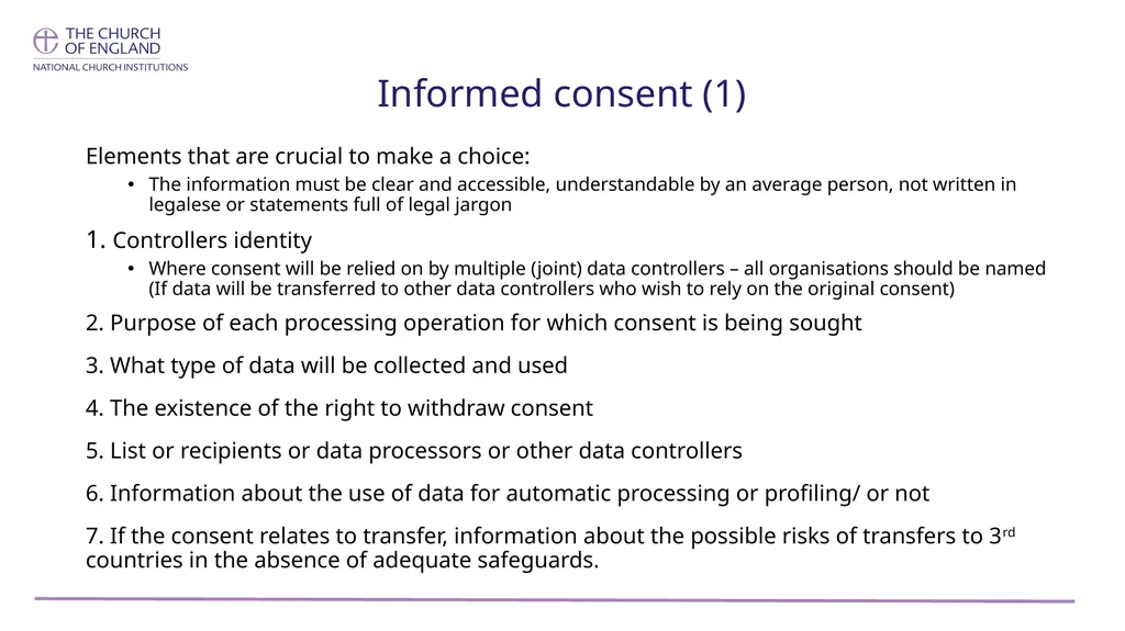 GDPR and Consent (includes slides 21- 22 that are - slide 8 of 22