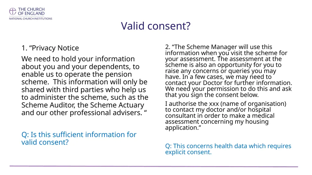 GDPR and Consent (includes slides 21- 22 that are - slide 15 of 22
