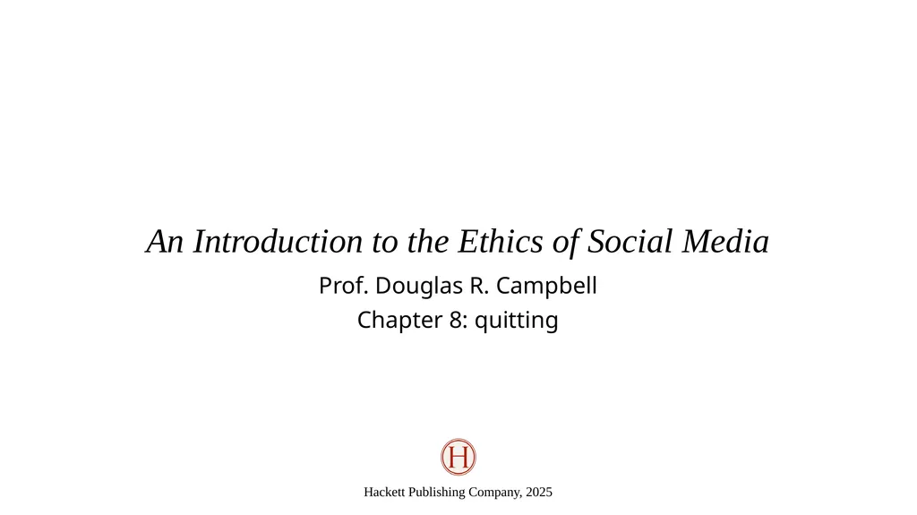 An Introduction to the Ethics of Social Media - slide 1 of 9