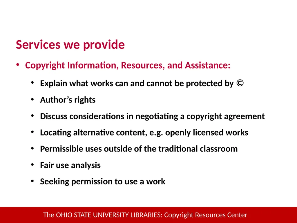 Copyright Services @Kent State University - slide 20 of 44