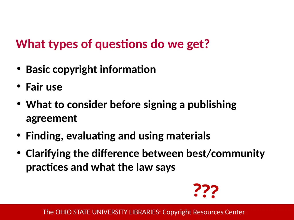 Copyright Services @Kent State University - slide 21 of 44