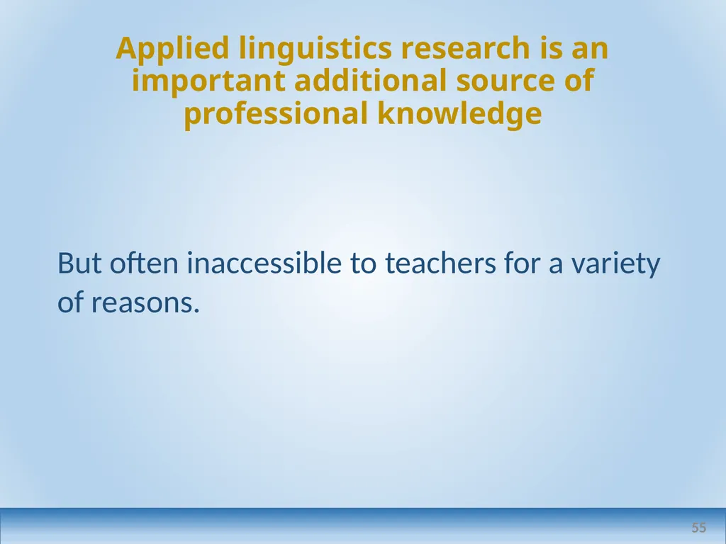 Applied linguistics research: a teacher's - slide 55 of 71
