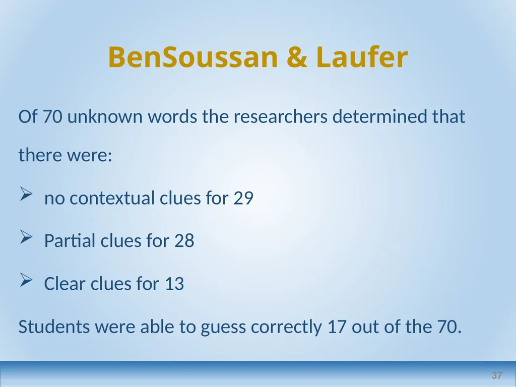 Applied linguistics research: a teacher's - slide 37 of 71