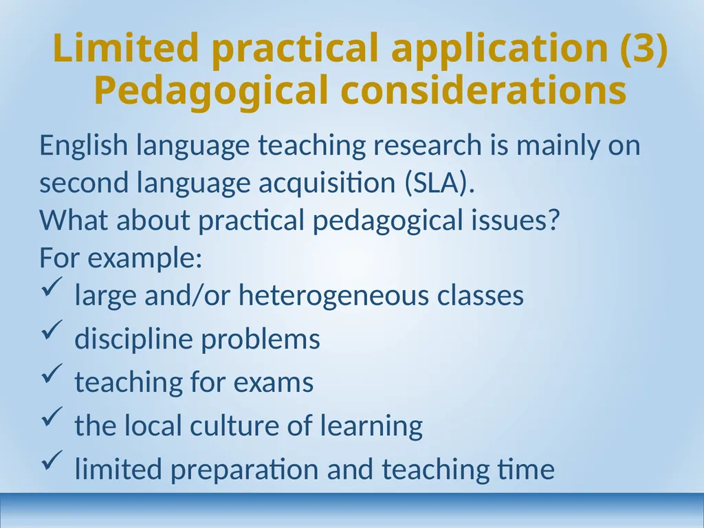 Applied linguistics research: a teacher's - slide 15 of 71