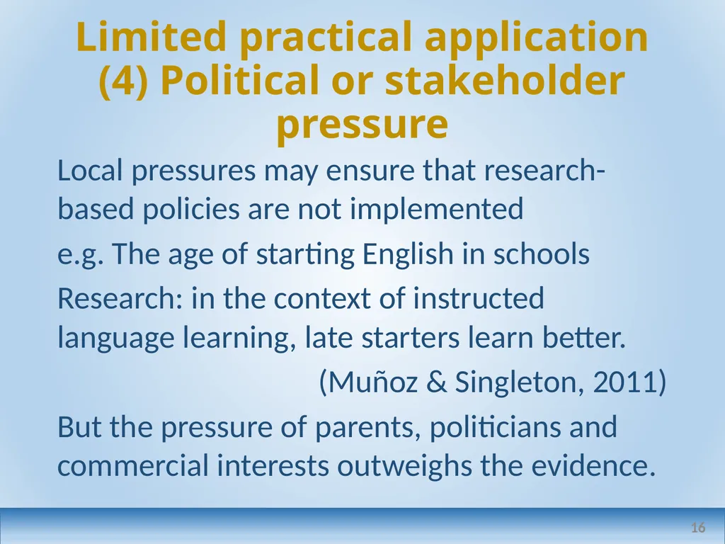 Applied linguistics research: a teacher's - slide 16 of 71