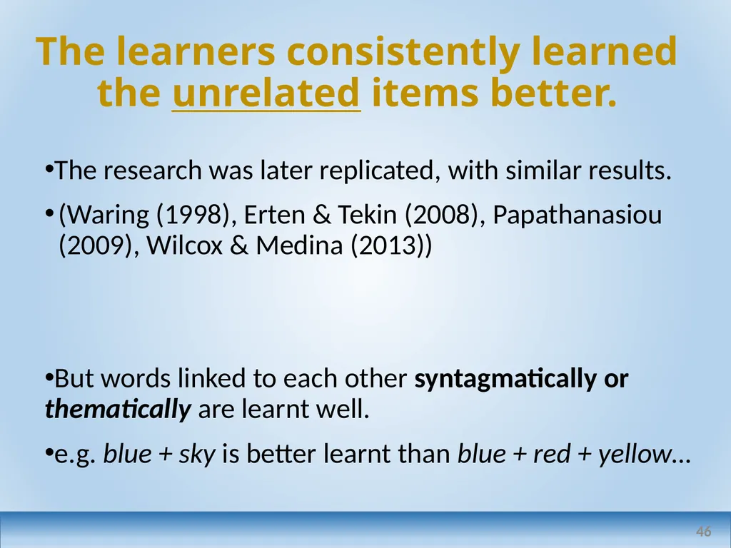Applied linguistics research: a teacher's - slide 46 of 71