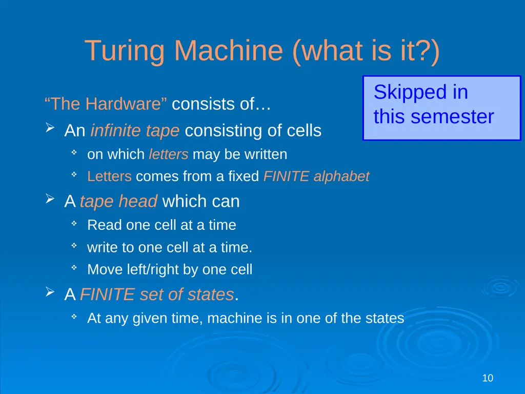 For last lecture… 1 Covered (for FUN and - slide 10 of 62